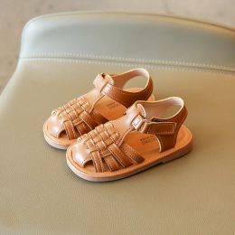 Zomer nieuwe kinderen sandalen weven gesloten teen boys strand sandalen zacht bodem babymeisje schoenen sandles shs129
