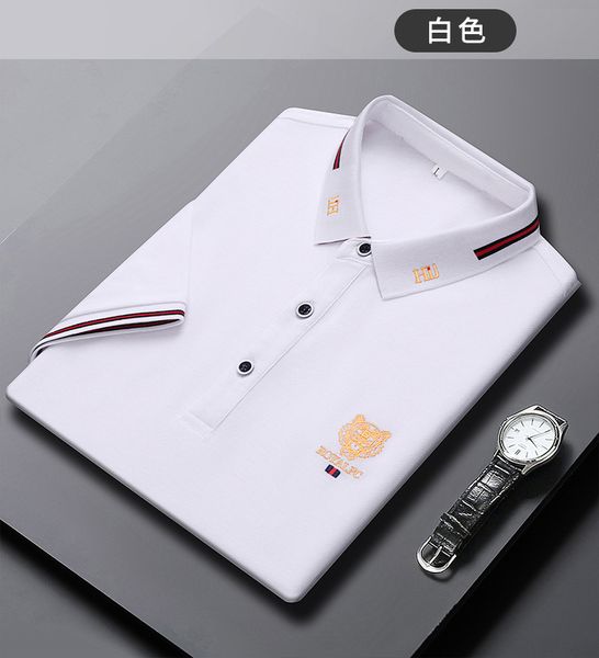 Polo d'été coréen à manches courtes pour hommes, T-shirt décontracté, fin, ample, en coton brodé, à la mode