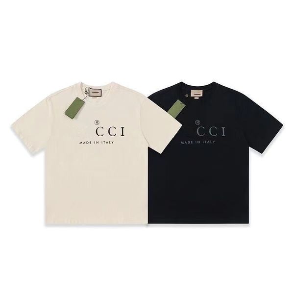 Été Nouveau Luxury Classic G Lettre motif imprimé motif de cou rond manche courte Coton Pure Coton T-shirt Men and Women La même manche demi-manche de haute qualité