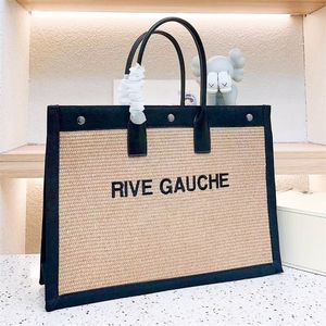 Rive Gauche Summer Canvas Tote Sac Luxurys Handsbag Wemalis Week-end Travel Crossbody Body Designers Bags Bag Mens épaule Pochette Lady Weave Large Hobo Clutch Shop Sacs