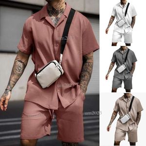 zomer nieuwe heren casual en comfortabel button up poloshirt short shorts set designer shorts met korte mouwen voor mannen