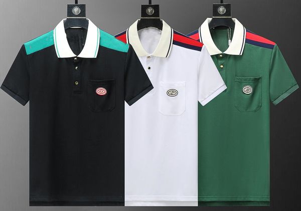 Summer New Men's Polos Camisetas Tees Marcas de lujo diseñadores casuales Polos Camiseta Mangas cortas Bordado logo G