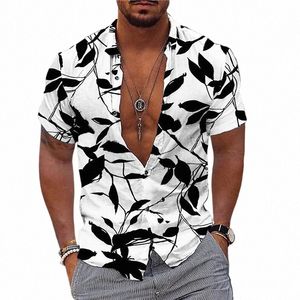 Été Nouveaux chemises pour hommes Hawaii Beach Vacati Chemises pour hommes Lâches respirantes à manches courtes Tops surdimensionnés Vêtements pour hommes Camisa V1rA #