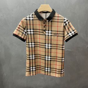 Zomer Nieuwe heren met korte mouwen T-shirt Polo shirt Fashion Plaid lel trendy geborduurd bedrukte bovenste halve mouw T-shirt