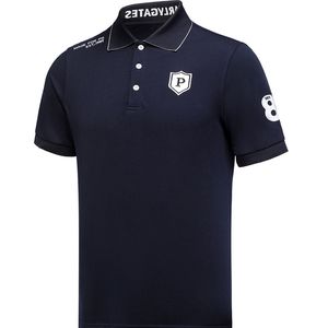 Vêtements de Golf d'été pour hommes, T-Shirts de Golf à manches courtes, couleur noir et blanc, Polos de sport de loisirs en plein air