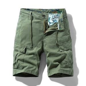 Summer New Mens Work Shorts lâche grand coton capris multi-poche pantalon décontracté