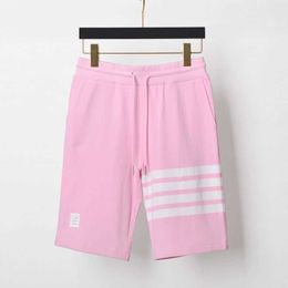 Summer New Pink Woven Pure Cotton Bonzero Fashion Pantaloncini da donna in Europa e America 5/4 Pantaloni medi Sport casuali