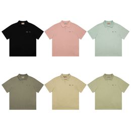 Été Nouveau produit Essentialstees Flip Collar Reflective Reflective Letter Imprimé T-shirt pour hommes et femmes Polo Sports décontractés
