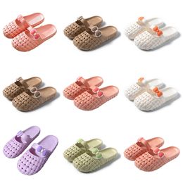 Verano nuevo producto zapatillas diseñador para zapatos de mujer verde blanco rosa naranja Baotou Flat Bottom Bow zapatillas sandalias fashion-02 diapositivas planas para mujer GAI zapatos al aire libre