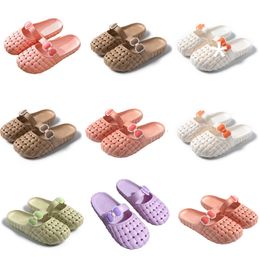 Zomer nieuw product slippers ontwerper voor dames schoenen groen wit roze oranje Baotou Flat Bottom Bow slipper sandalen fashion-044 dames platte slides GAI schoenen XJ