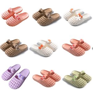 Zomer nieuw product slippers ontwerper voor dames schoenen groen wit roze oranje Baotou Flat Bottom Bow slipper sandalen fashion-041 dames platte slides GAI outdoor schoenen