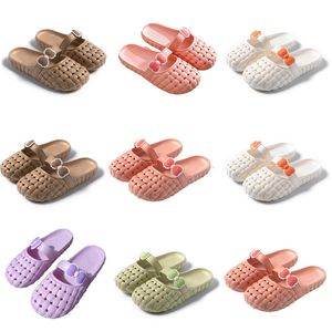 Verano nuevo producto zapatillas diseñador para mujer zapatos verde blanco rosa naranja Baotou Flat Bottom Bow zapatilla sandalias fashion-06 diapositivas planas para mujer GAI zapatos al aire libre