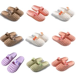 Verano nuevo producto zapatillas diseñador para zapatos de mujer verde blanco rosa naranja Baotou Flat Bottom Bow zapatillas sandalias fashion-012 diapositivas planas para mujer GAI zapatos al aire libre