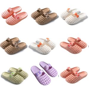 Zomer nieuw product slippers ontwerper voor dames schoenen groen wit roze oranje Baotou Flat Bottom Bow slipper sandalen fashion-08 dames platte slides GAI outdoor schoenen sp