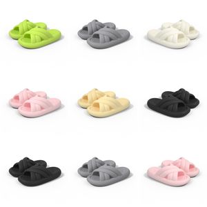 Nouveau produit d'été Livraison gratuite Slippers Designer Fomen Femmes Green Blanc Black Black Rose Sandals gris gris Fashion-016 Flats Flat Tlides Gai Outdoor Shoes Outdoor