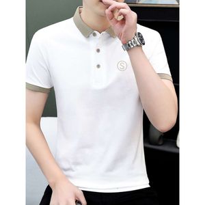 Été nouveau polo blanc polyvalent en coton pur, haut à manches à manches courtes pour hommes, tendance mineure à manches