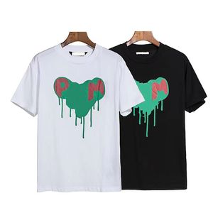 Zomer nieuw T-shirt met korte mouwen heren casual mode hartvormige letterdruk geavanceerd katoen comfortabel paar Joker fashion T-shirt.