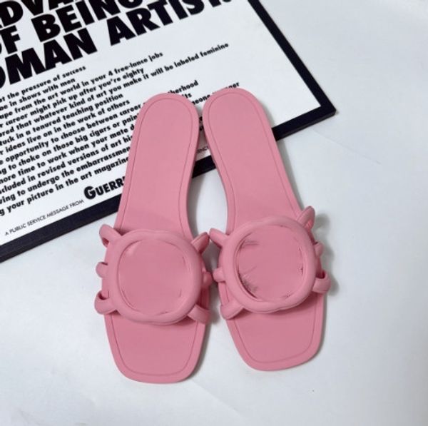 Summer New Slippers Flat Trailer Fashion Fashion Casual Slippers PVC Jelly Women's Shoes Cross-Border Wholesale