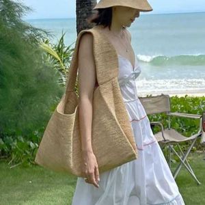 Été nouveau fourre-tout haut de gamme Lafite herbe tissage décontracté femmes plage vacances Style mode polyvalent sac à bandoulière 240315