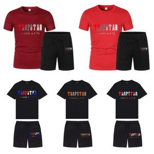 Heren Trapstar t-shirt Korte mouw Print Outfit Chenille Trainingspak Zwart Katoen London Streetwear S-2XL DJMI