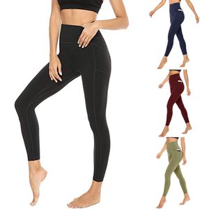 Pantalons pour femmes été nouveau fitness sports de plein air taille haute serré poche latérale pantalons de Yoga