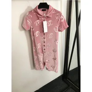 Été Nouveau pour femmes Retour baissez le col courte de manche courte des concepteurs de brodeaux décontractés Bompers Street Wear Bodys