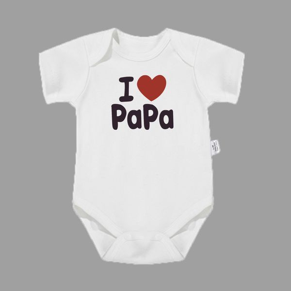 Summer recién nacido Baby Rompper Camina corta Baby One Piece Ropa de ropa de niña y niño Amo Papa Mama Bodysuits Fotos Fotos