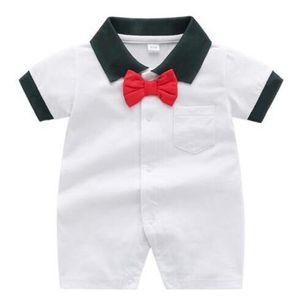 Bébé nouveau-né les Rompers 100% coton enfants garçons filles vêtements une pièce Bow Gentleman Gentleman à manches courtes