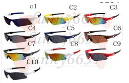 Zomer nieuwste stijl man fietsglas alleen bril 10 kleuren zonnebril winddicht zonnebril schitteren kleurglazen 10pcslot 5592645
