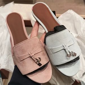 Slippers damesschoenen sandalen topkwaliteit kasjmier klassieke gesp glaasjes schoen echte lederen sandaalontwerper casual comfortabele platte slipper 35-42