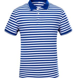 Summer Ocean Soul Pure Cotton Stripe Polo Brand Loose Trendy Men's Short à manches à manches courtes Cold Cold Cold Couple Robe