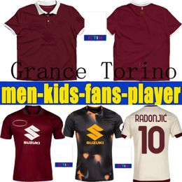 23 24 Torino FC Ricci Mens Jerseys SINGO T. SANABRIA Ilic Pellegri Zima Buongiorso Home Edición limitada Camisas de fútbol Grance Torino Adultos de adultos 2024 2025