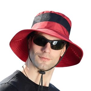 Zomer buiten emmer hoed voor mannen grote rand zonnebrandcrème hoed emmer hoed anti-uv bescherming zomer hoed visser hoed sombrero gorros