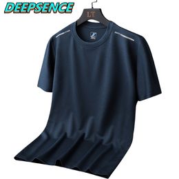 Zomer Outdoor Ice Silk Korte Mouw T-shirt Mannen Middenkleur Casual Sport Sneldrogende Trip Fishing T 210714