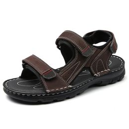 Sandalias al aire libre de verano para hombres cuero talla grande 3848 zapatos al transpirable sandale sandale homme 240516