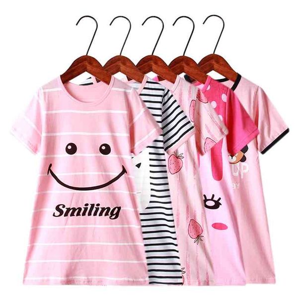 Pyjamas d'été coton filles chemises de nuit dessin animé chemise de nuit bébé vêtements de nuit chemise de nuit à manches courtes vêtements de nuit enfants vêtements mignons 210915