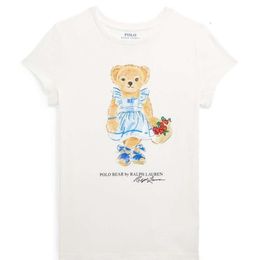 Enfant parent d'été Nouveau petit ours amusant petit ours de transport de panier à la fraise à manches courtes