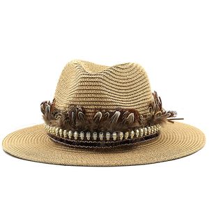 Zomer Ouder-kind Kust Vakantie Ademend Zonnebrandcrème Strooien Hoed Casual Panama Brede Rand Strand Cool Jazz Unisex Zonnehoed