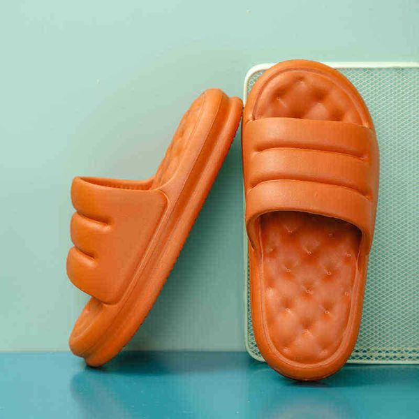 Summer plantilla látex eva masaje de partículas blandas sandalias caseras gruesas inferior 3 cm zapatillas de baño pareja zapatillas j220716
