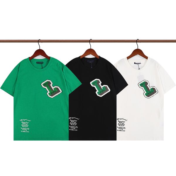 Verano paris Camisetas para hombre camiseta de diseñador camiseta de carta de flocado de lujo camiseta Moda clásica verde para mujer de manga corta camiseta de algodón casual tops