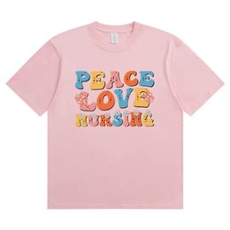 Summer Peace Love Nursing Lettres complètes Fashion Sports Tshirt HARAJUKU Vêtements graphiques Ship Topdrop Ship 240416