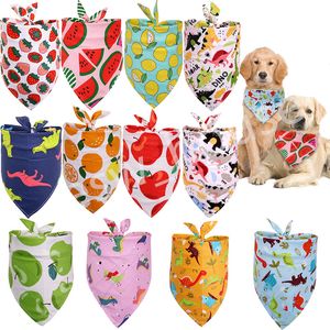 Chien Vêtements Accessoire Été Pet Chat Chien Bandana Collier Foulard Réglable Triangle Cou Écharpe Motif De Fruits Tropicaux Salive Serviette Animaux Fournitures