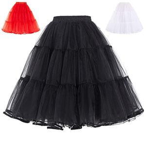 Jupons d'été Puffy Organza Jupe rétro Vintage Robe sous-jupeaux Femmes Hoops Plus taille Dance Crinoline jupon blanc