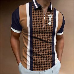 Zomer Poloshirt voor Mannen Poker Effen Heren Golfkleding Alfabet Straat Casual Designer T-shirt Korte Mouw Tee Tops Oversize 240306