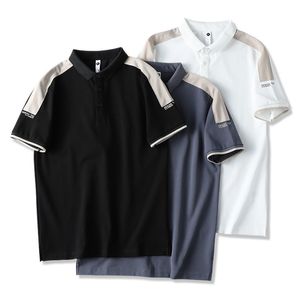 Zomer polo shirt heren korte mouwen kleur matching casual zakelijke t-shirt slanke top