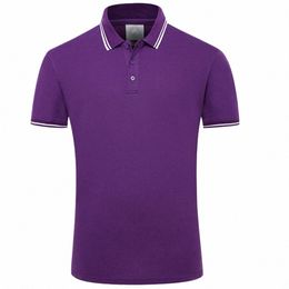 Polos d'été Hommes Cott Polos à manches courtes T-shirt de luxe Nouveau 2023 Couleur unie Respirant Anti-Pilling Marque Plus Taille 4XL I6dL #