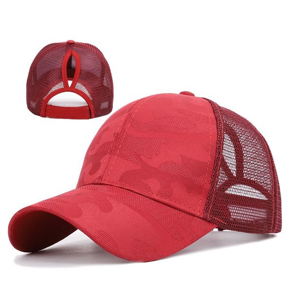 Gorras de cola de caballo de verano Gorra de béisbol Messy Bun Mujeres Hombres Snapback Hat Niños Niñas snapbacks moda Hip Hop Camuflaje Malla sombreros NUEVO CALIENTE