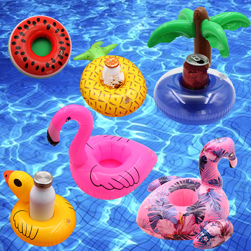 Summer Pool Party Porte-boissons gonflables Canettes de boissons Tasses Flotteur Dessous de verre Amusant pour enfant adulte