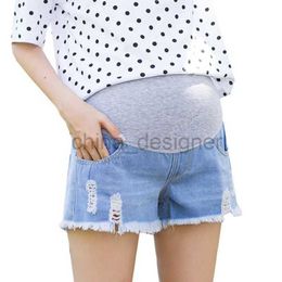 Summer enceinte en denim short denim à la mode en lambed pantalon de soutien au nombril