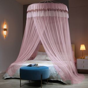 Summer Princess Style Plafond Dome Mosquito Netto Eéndeur Polyester Mosquito Net voor 1.2-2.2m Bed